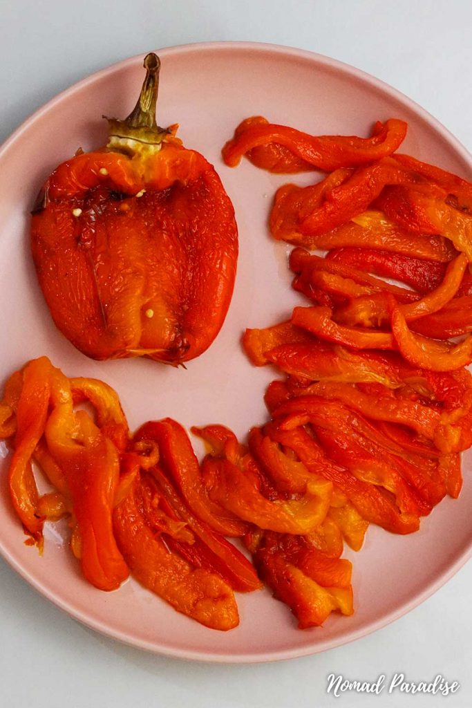 peeled oven-roasted capsicum peppers