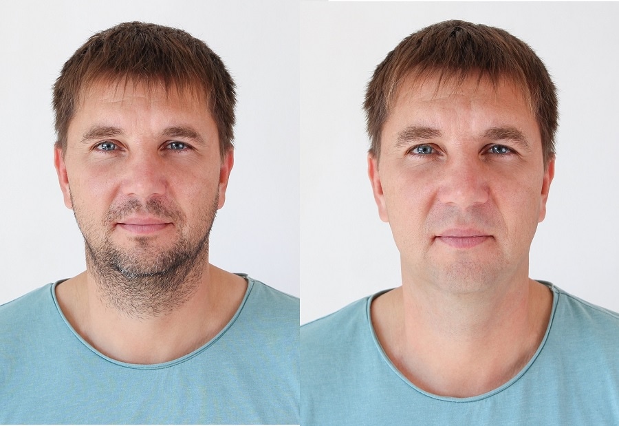 5 o clock shadow beard before and after look