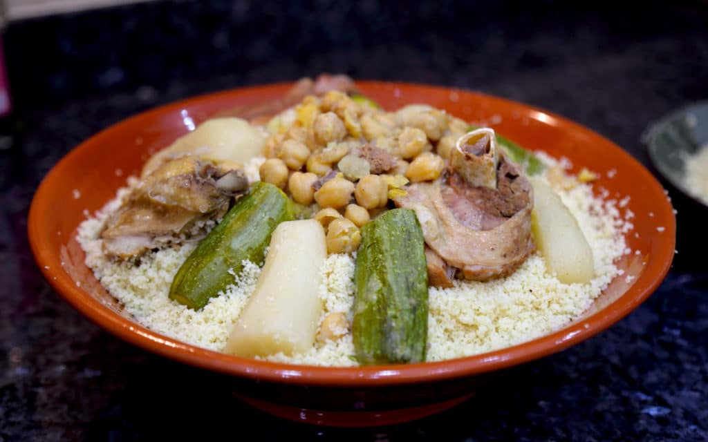 Algerian Food: Couscous – Steamed Semolina with Meat Stew 