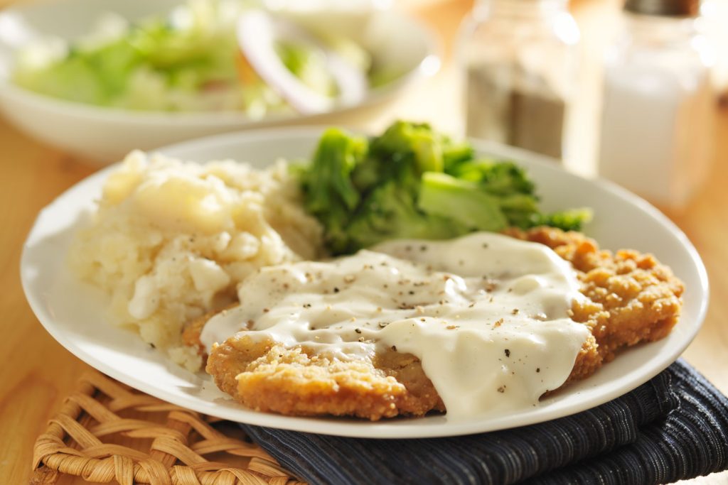 Chicken Fried Steak with gravy and mashed potatoes