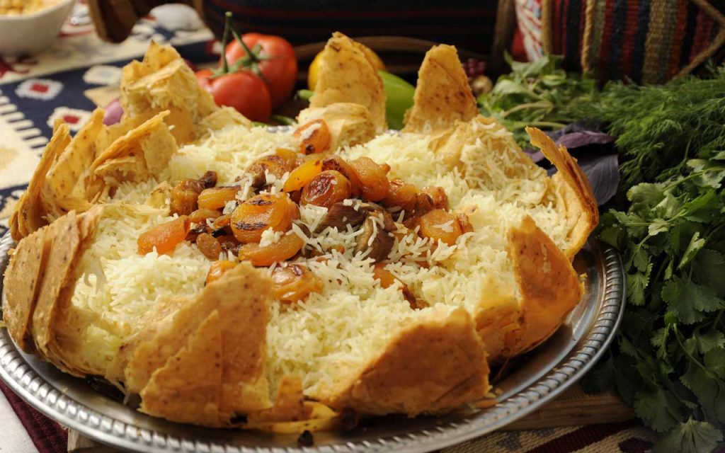 Azerbaijani Food: Shah Plov – Traditional Rice with Fried Dough