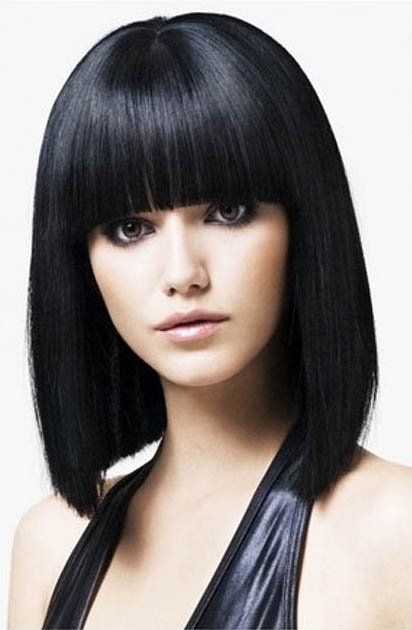 Blunt Bangs - type of bangs style