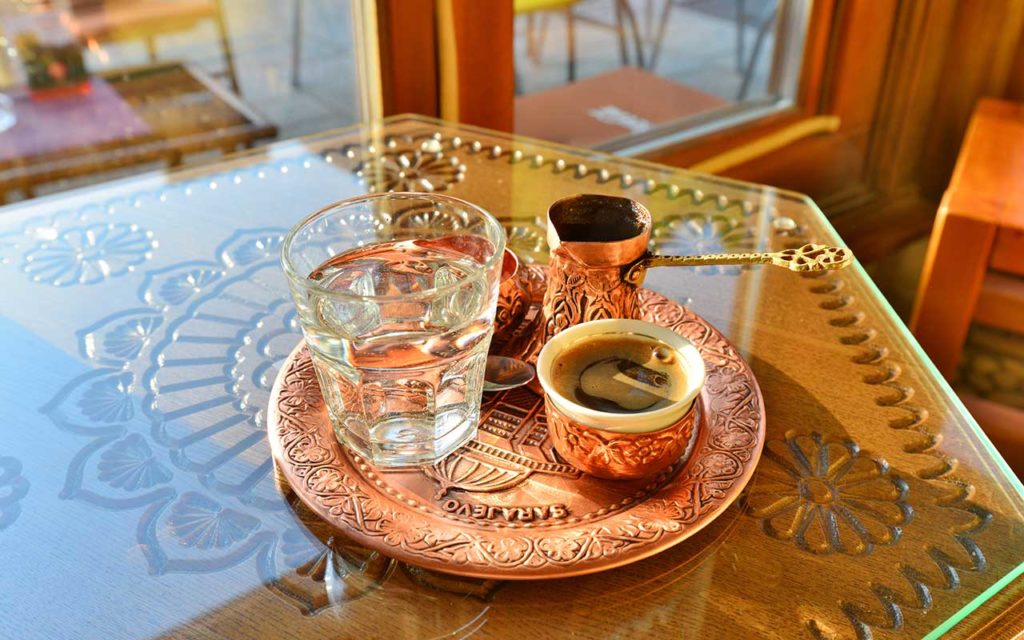 Traditional coffee served in Sarajevo old town 