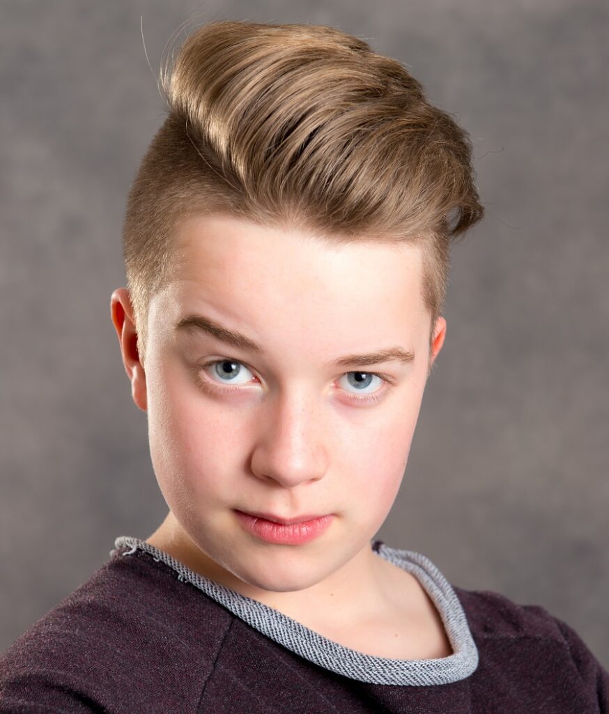 boys long pompadour with short sides