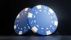 Blue poker chips