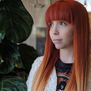 women with copper ombre hair