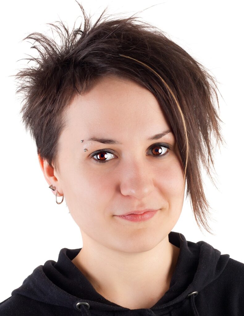 edgy short in back and long in front haircut