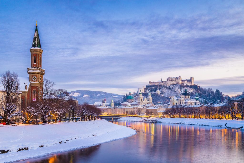 Salzburg in the winter.