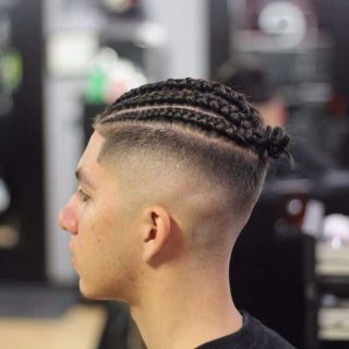 fade with braids for men