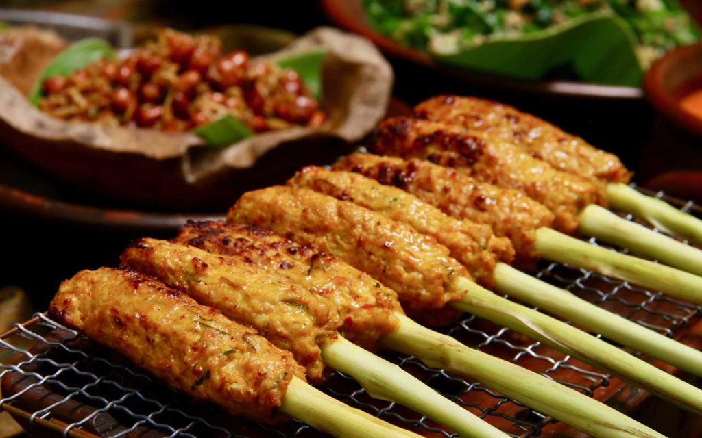 Indonesian Food: Sate Lilit (Grilled Minced Pork or Fish Satay)