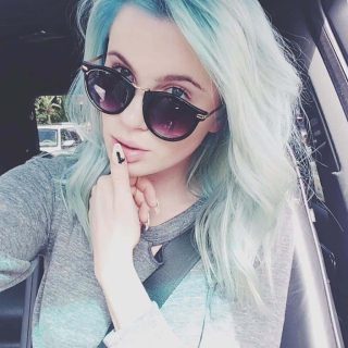 Beautiful White and Blue Ombre hairstyle