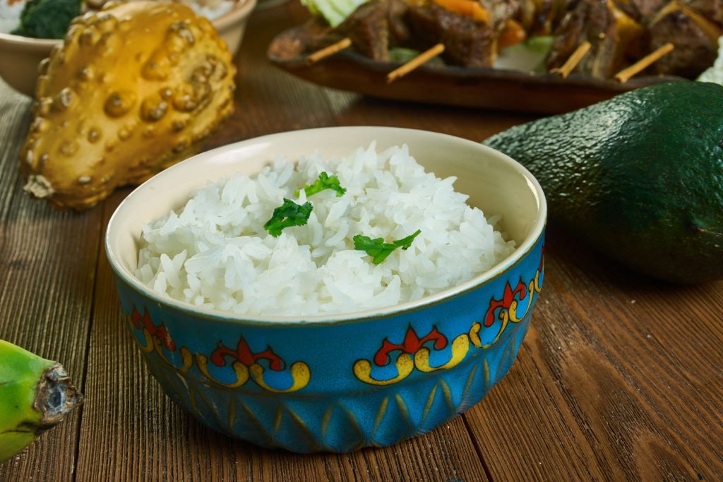 Coconut rice in a bowl.