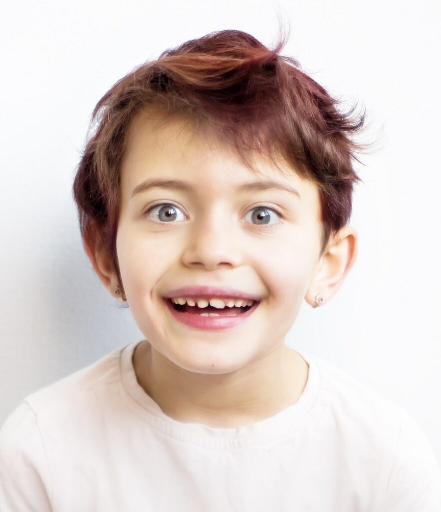 little redhead girl pixie cut