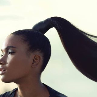 black long ponytail hairstyle for women