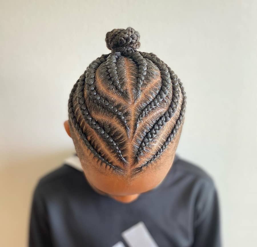 long top bun with short sides for boys