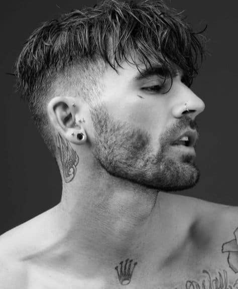 long wavy fringe with undercut