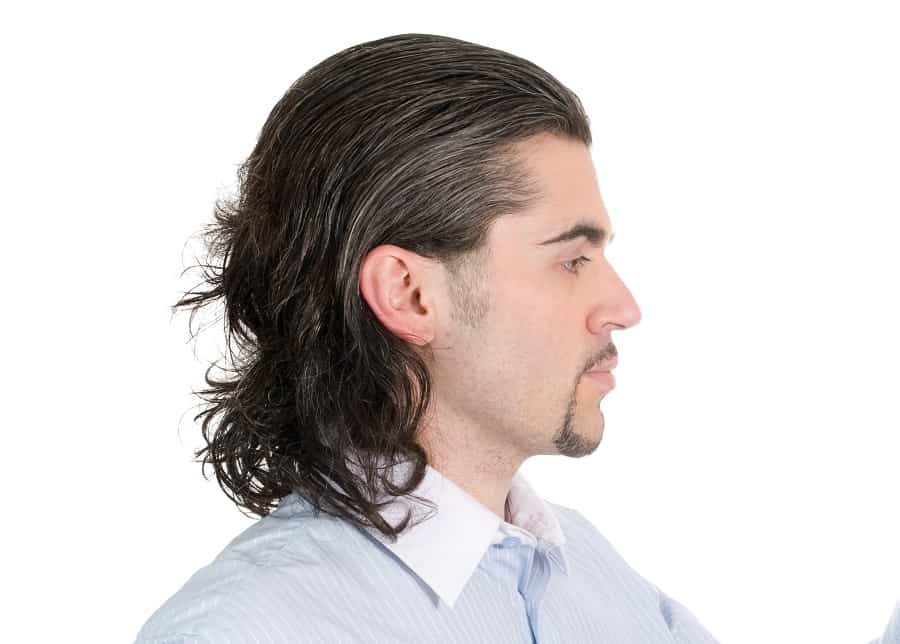 slick back long wavy hair for men