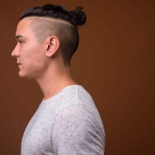 man bun with shaved sides