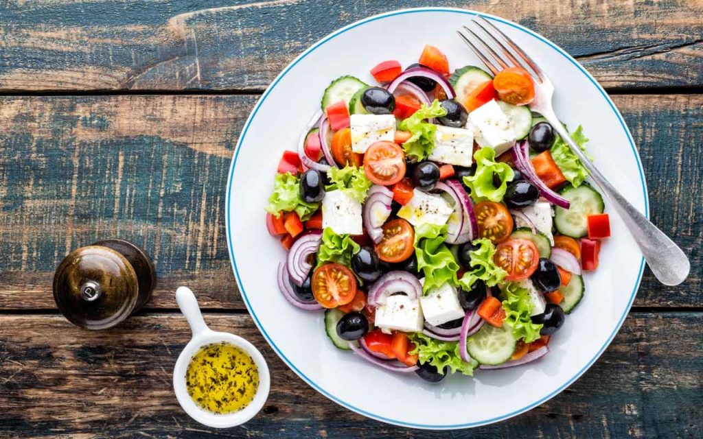 Mediterranean food: greek salad