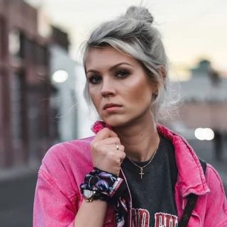 messy bun with bangs