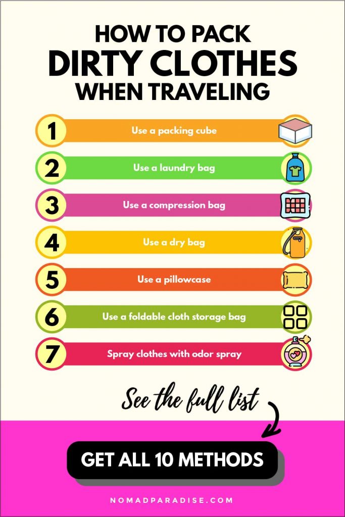 how to pack dirty clothes when traveling