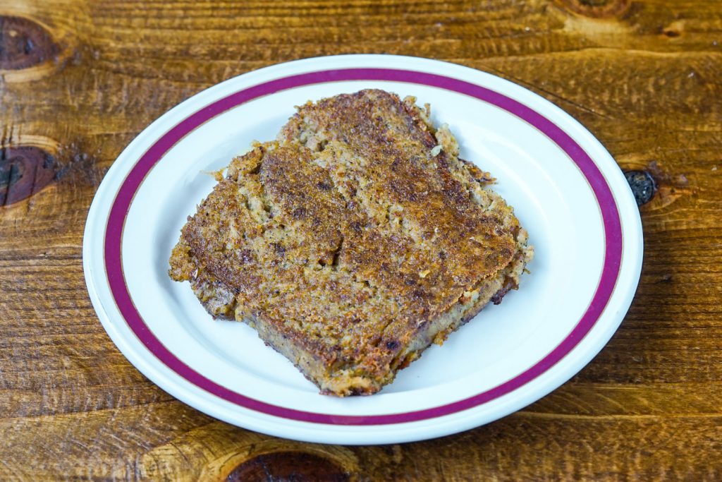 Scrapple on a plate.