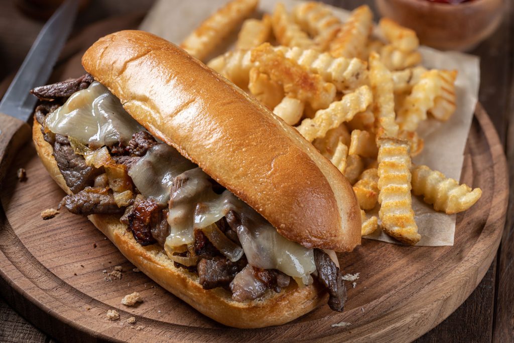 Philly cheesesteak with fries