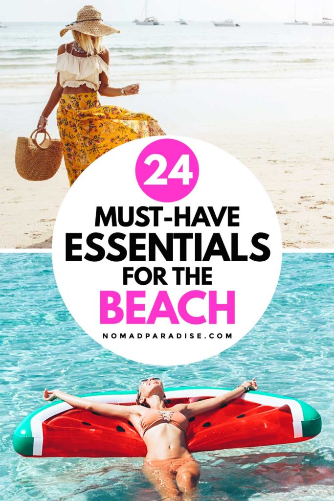 24 Must-Have Beach Gear Essentials (pin).