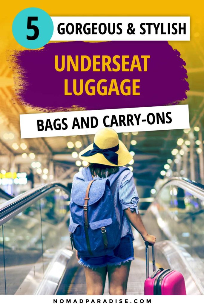 5 underseat carry-on luggage options that are perfect for holding your overnight must-haves or in-flight travel essentials. Stay out of the overhead bins with these underseat carry-on luggage. #carryon #luggage #suitcase #travel #travelpro