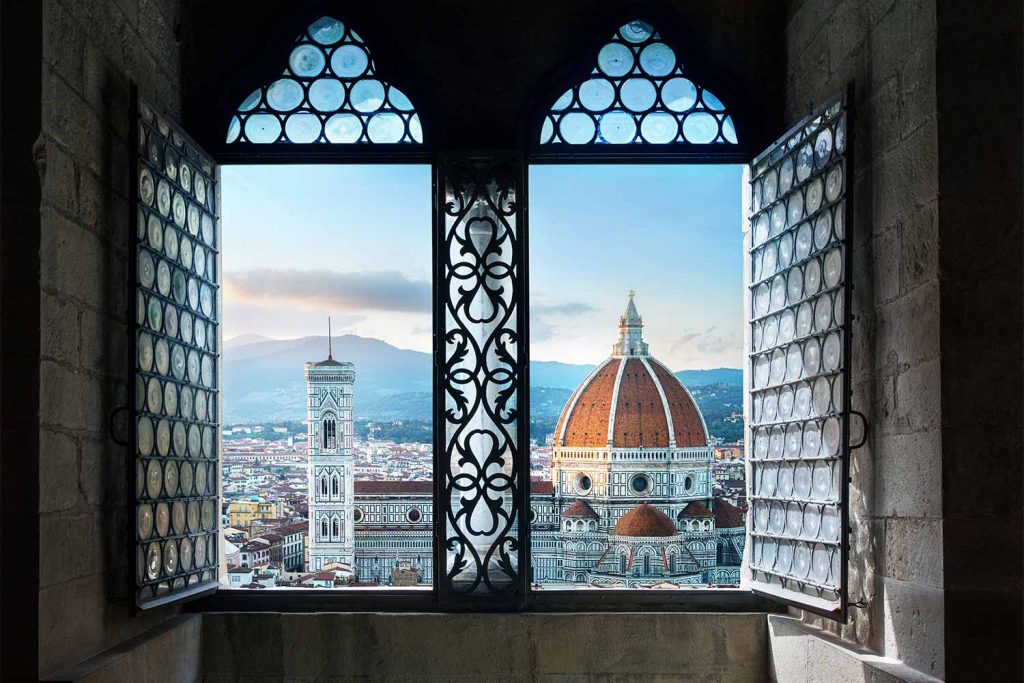 View from the window of Cathedral of Santa Maria del Fiore in Florence.