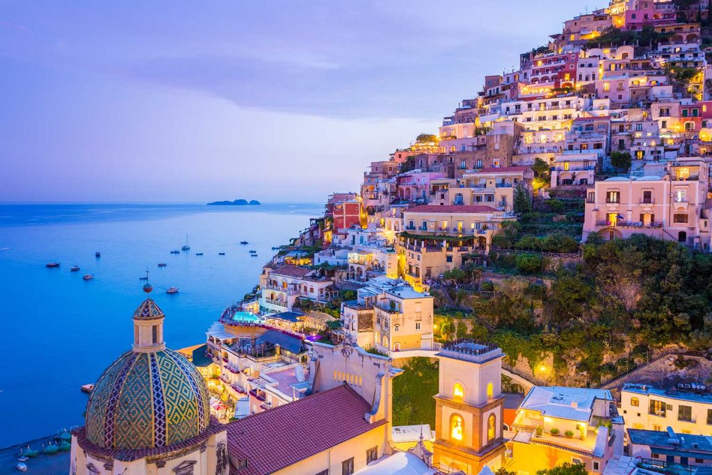 View of Positano (seaside) on the Amalfi Coast.