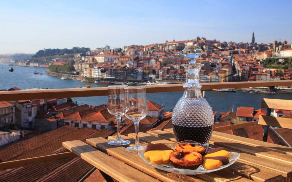 Portuguese Drink: Port Wine with a view to the Duoro River