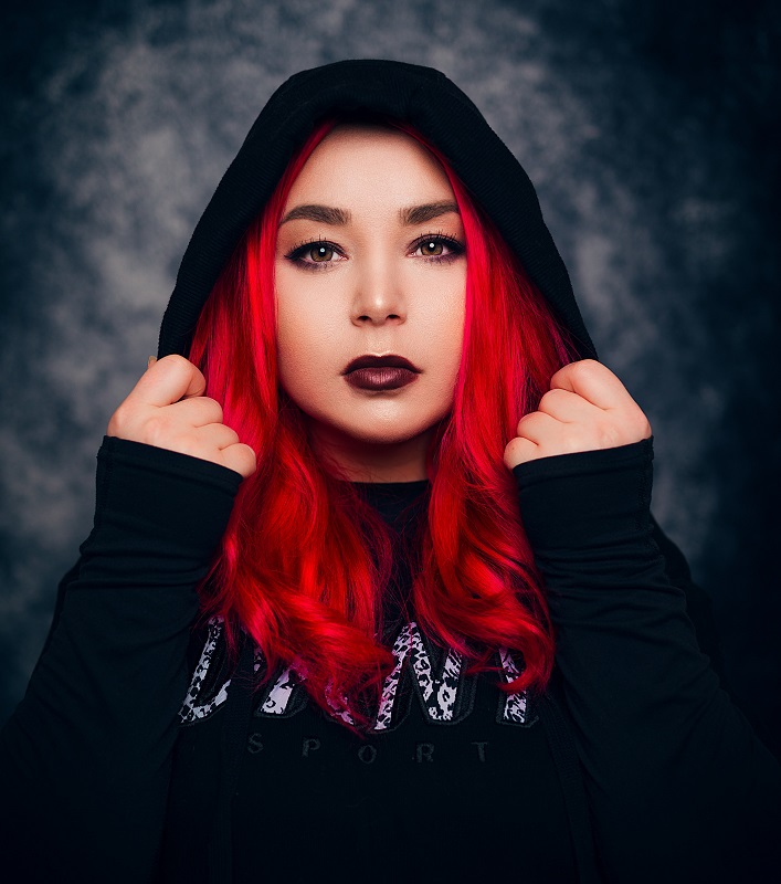 red hair color for olive skin and brown eyes