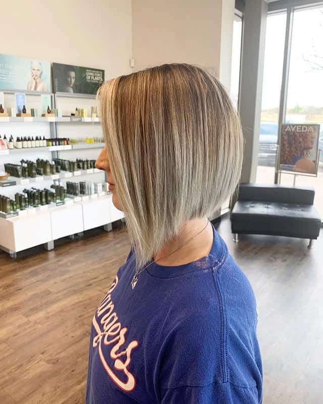 short in back long in front stacked hair