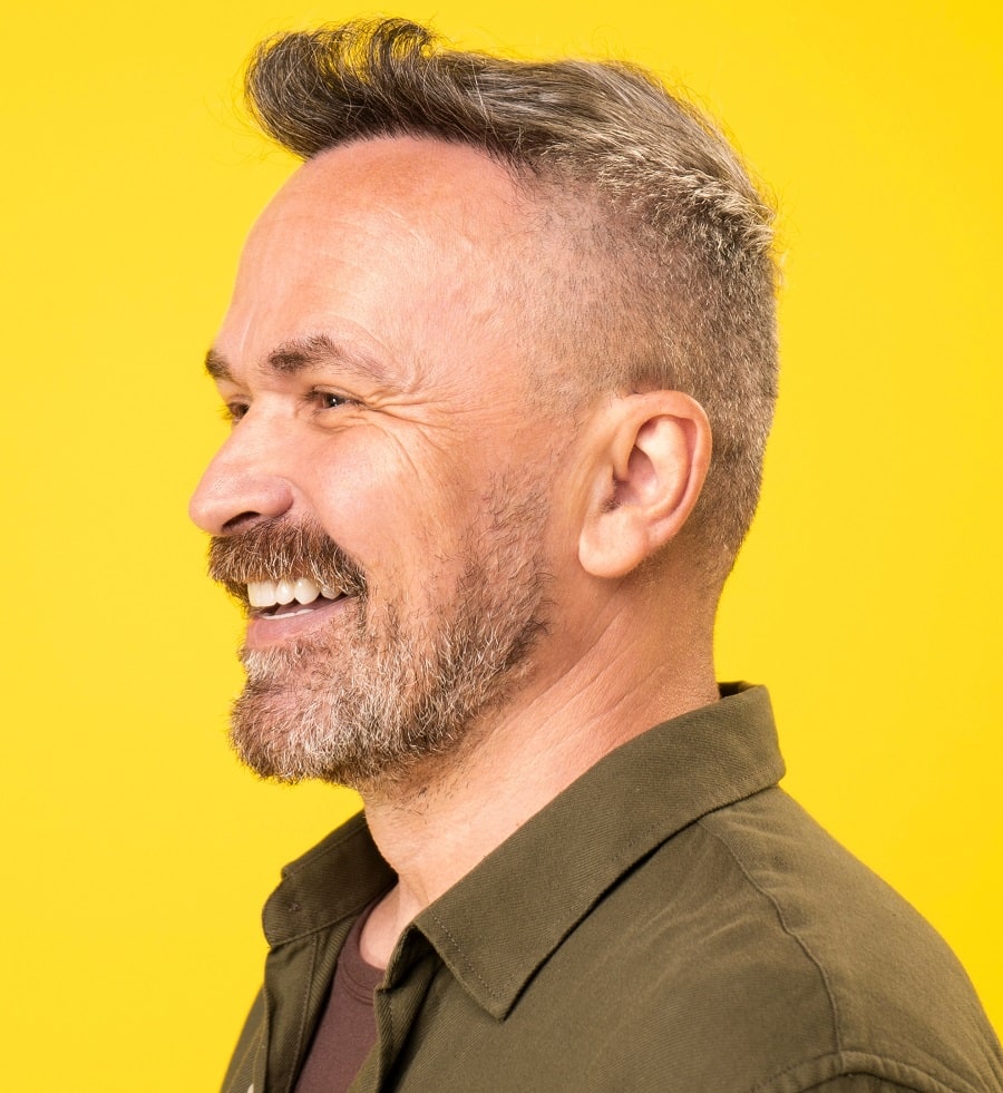 short quiff hairstyle for balding crown