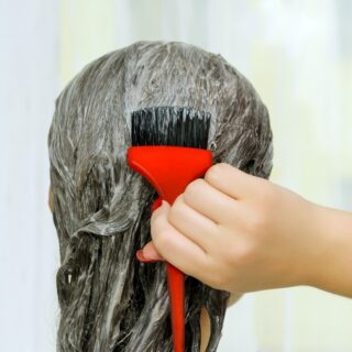 silver dye on brown hair
