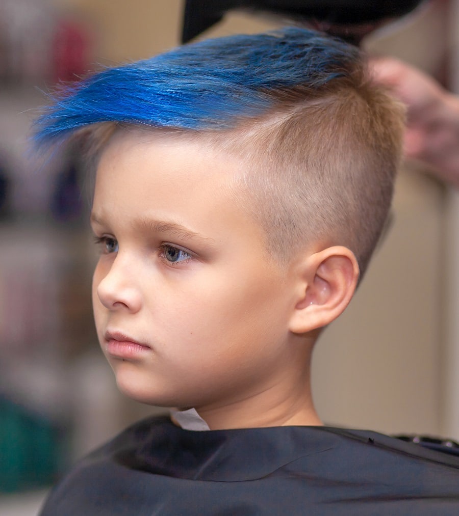 tween boy with dyed undercut