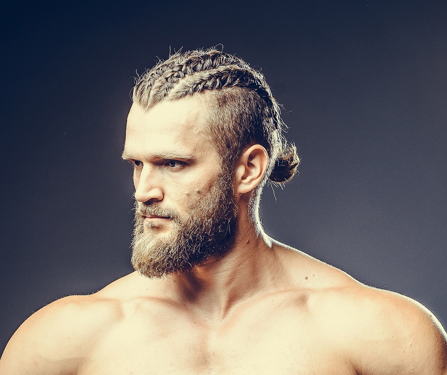 viking braided man bun