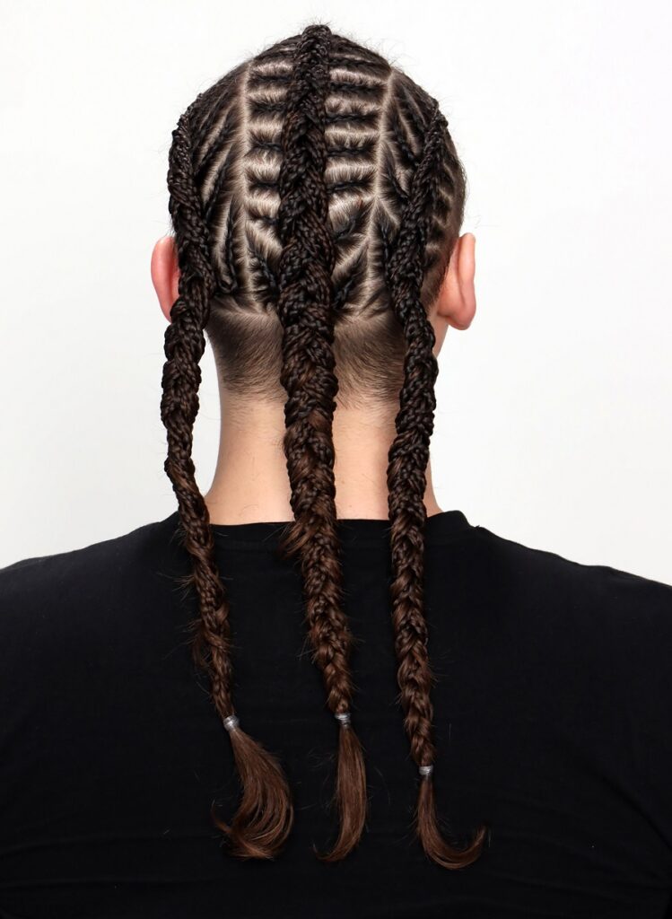 viking three braids hairstyle for men