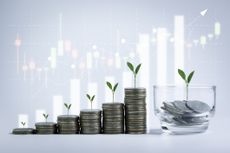 picture of plants and coins growing in jars