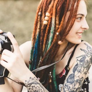 white girl dreads
