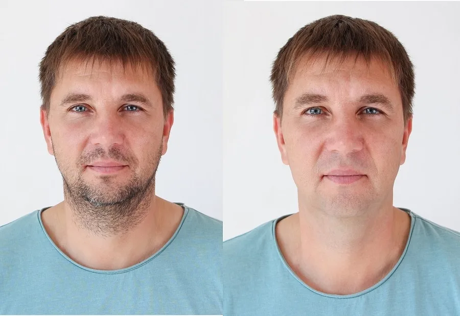 5 o clock shadow beard before and after look