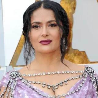Actress Salma Hayek With Black Hair and Brown Eyes