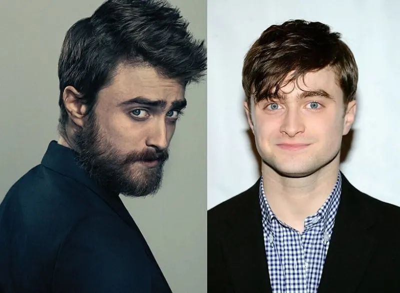 beard to no beard look