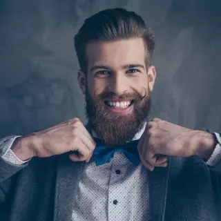 short hair with beard