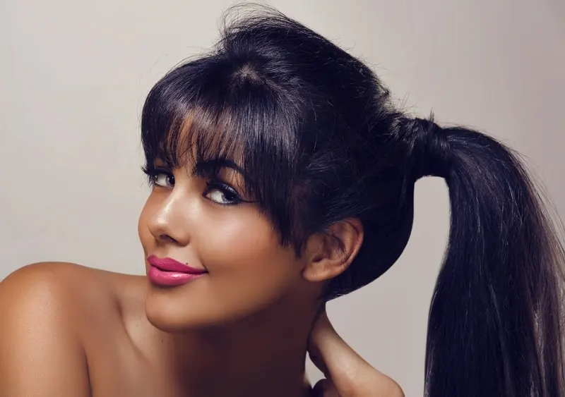 black ponytail