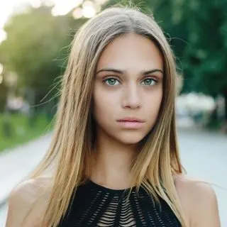 blonde hair green eyes