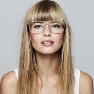 blonde hair with bangs