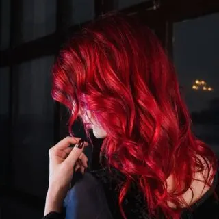 women with blood red hair