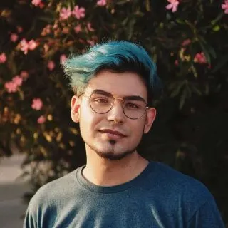 guys with blue hair